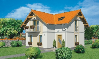 Maison de famille classique à plusieurs étages avec escalier sur le côté.
